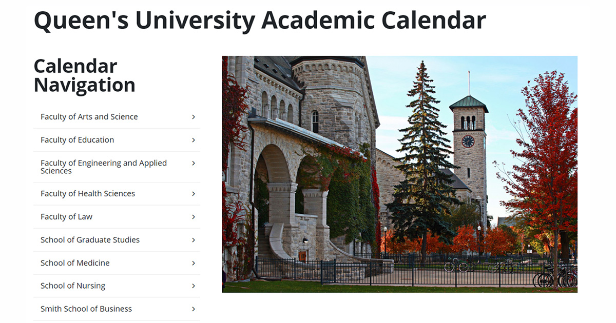 Digital Academic Calendar Queen s University Gazette